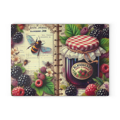 Rustic Glass Fruit BlackBerry Jam Jelly Cookbook design Cutting Board - Vintage Berry Jam Design