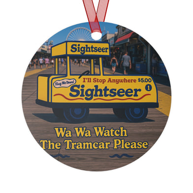 Personalized Wildwood NJ Tramcar Metal Christmas Tree Ornament Custom