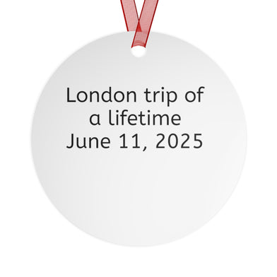 Personalized London UK England Metal Christmas Tree Ornament Gift Souvenir