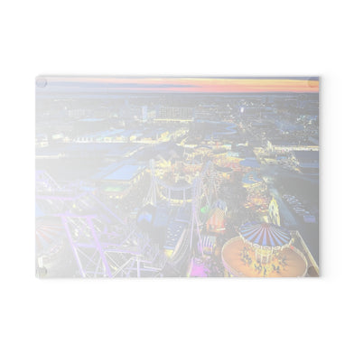 Wildwood NJ Glass Cutting Board - Beach House Decor, Kitchen Gifts, Jersey shore 8X11