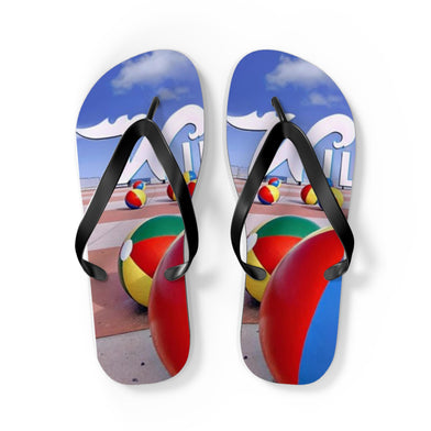 Colorful Wildwood NJ Beach Flip Flops, pool sandals, slip on shoes