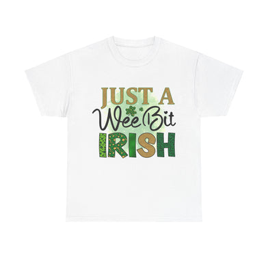 Just A Wee Bit Irish St Patricks Day Womens Gildan t shirt Cotton Tee S - 5X