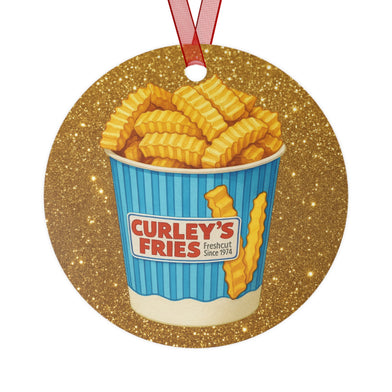 Personalized Wildwood NJ Curley's Boardwalk Fries Metal Christmas Tree Ornament