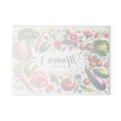 Mama's Kitchen Glass Cutting Board | Floral Kitchen Decor 8X11