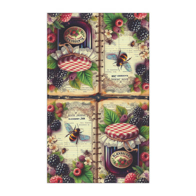 Vintage Berry Jam Tea Towels - Rustic Kitchen Decor, Gift for Foodies, Farmhouse Style, Blackberry & Raspberry Collection, Kitchen Accents