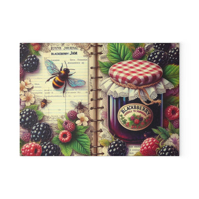Rustic Glass Fruit BlackBerry Jam Jelly Cookbook design Cutting Board - Vintage Berry Jam Design