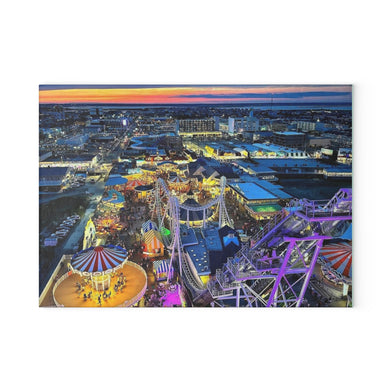 Wildwood NJ Glass Cutting Board, Beach House Decor New Jersey shore 8X11