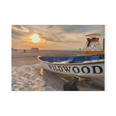 Wildwood NJ Beach Glass Cutting Board, Coastal Kitchen Beach House Gift 8X11