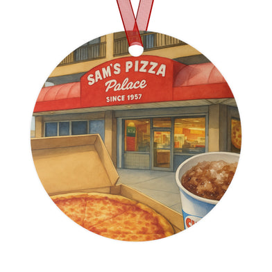 Personalized Wildwood NJ Sams Pizza Medal Christmas Tree Custom Ornament