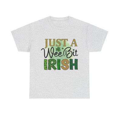 Just A Wee Bit Irish St Patricks Day Womens Gildan t shirt Cotton Tee S - 5X