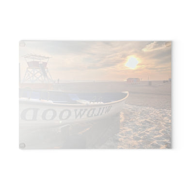Wildwood NJ Beach Glass Cutting Board, Coastal Kitchen Beach House Gift 8X11