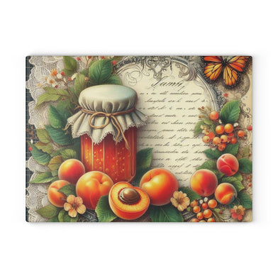 Fruit Jam Jelly Preserves Glass Cutting Board, Rustic Kitchen Decor, Gift for Home Cooks, Unique Housewarming Present